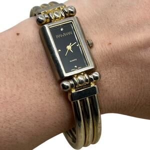 Joan Rivers Classics Collection Two Tone Cuff Bracelet Watch